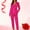 Hot Pink#2, variant on SERTG Womens Valentine Print Lapel Long Sleeve Pajama Set with Pockets Casual Spring Fall Homewear Two-Piece Outfit(Green,2XL)
