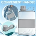 thumbnail image 5 of Flat Water Bottle with Handle 500 ml Flat Water Bottle BPA-Free Leak-Proof Slim Water Bottle for Travel Outdoor Fitness Sports Cycling Work School,Gray, 5 of 7