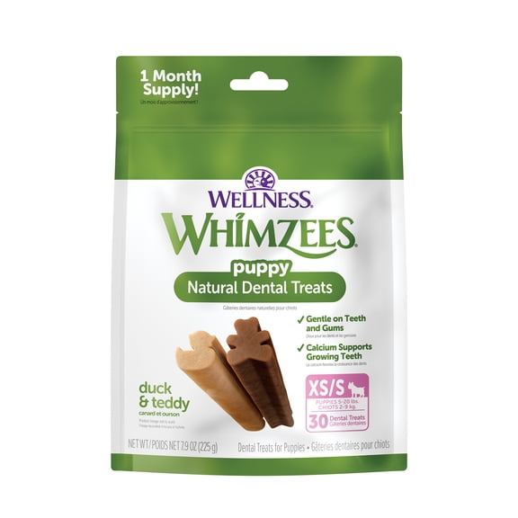 Wellness WHIMZEES Puppy Natural Dog Dental Treat, Chews, Freshens Breath, Medium/Large Size, 7.9 oz Bag, 14 Count