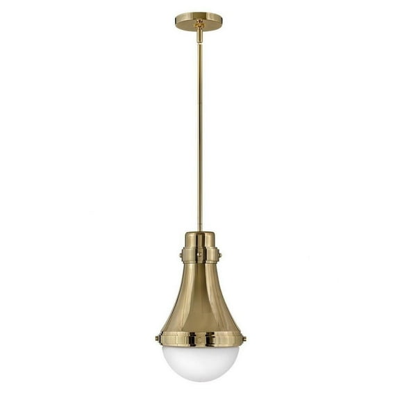 1 Light Small Pendant in Traditional-Transitional Style 9 inches Wide By 15.5 inches High-Bright Brass Finish Bailey Street Home 81-Bel-4442311