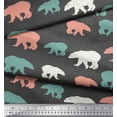 thumbnail image 2 of Soimoi Gray Moss Georgette Fabric Colorful Polar Bear Animal Decor Fabric Printed Yard 42 Inch Wide, 2 of 3