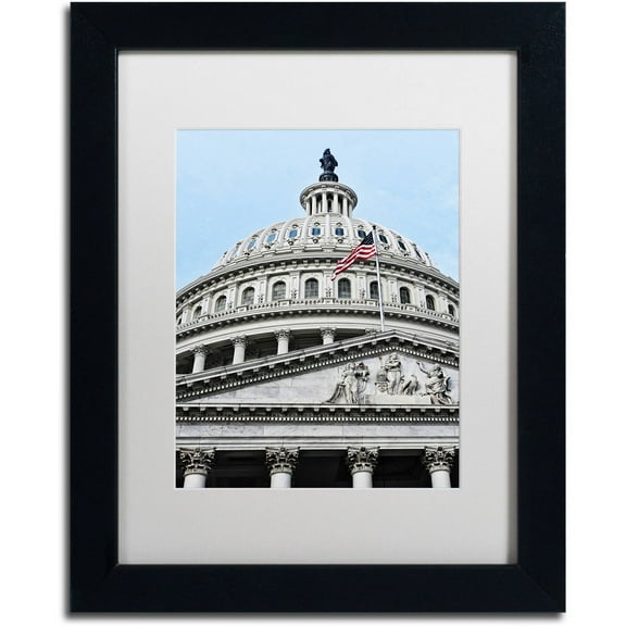 Trademark Fine Art "Dome of the US Capitol" Canvas Art by Gregory O'Hanlon, White Matte, Black Frame