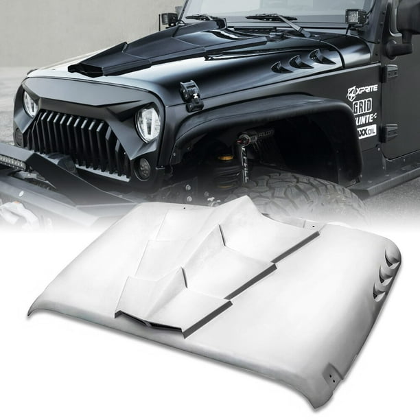 Xprite TRex Fiberglass Hood with Open Scoop for 20072018 Jeep