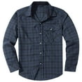 thumbnail image 7 of Chiccall Flannel Shirt for Men Western Vintage Pearl Snap Shirts Lightweight Casual Cozy Mens Plaid Shirt with Pocket, 7 of 7