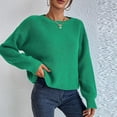 thumbnail image 5 of Ltctricy Cropped Sweaters for Women Casual Long Sleeve Boat Neck Chunky Knit Sweater Tops Fall Winter Pullover Sweaters(Green,Medium), 5 of 6