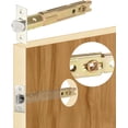 thumbnail image 1 of 5" Backset Entry Door Latch Fits 19/64" (7.6mm) Square Interface Knobset, Square Corner Faceplate, Non-Handed, Satin Nickel, 1 of 6