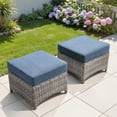 thumbnail image 6 of Ovios 6-Piece Patio Furniture Set All-Weather Wicker Outdoor Conversation Set with Sofa Swivel Chairs and Ottomans, Denim Blue, 6 of 10