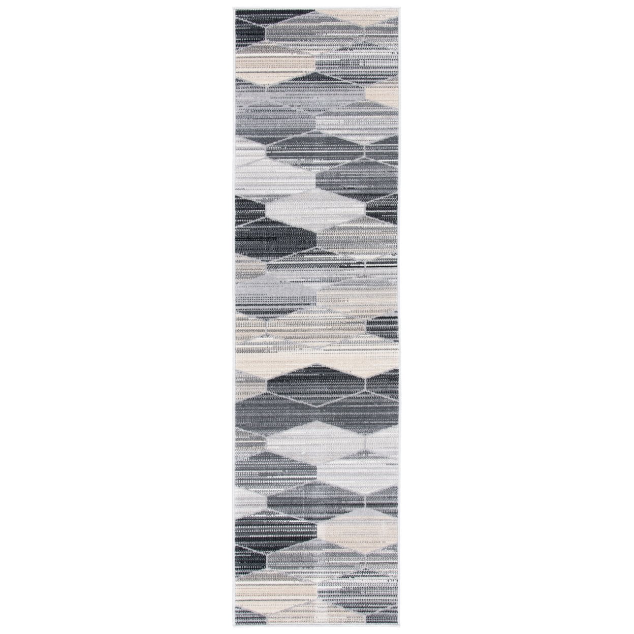 SAFAVIEH Montage Vardan Geometric Indoor/Outdoor Area Rug, Grey/Dark Grey, 5'1" x 7'6"