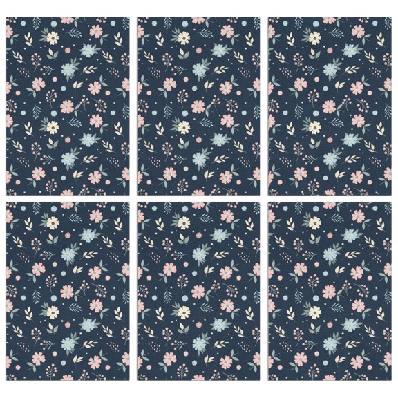 2 Pcs Pioneer Flower Floral Print Pattern Kitchen Towels, Funny Microfiber Dish Towel Set, 18" X 26" Tea Towels