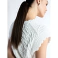 thumbnail image 4 of Free Assembly Women's Scalloped Cable Knit Cotton Vest, Sizes XS-XXL, 4 of 5
