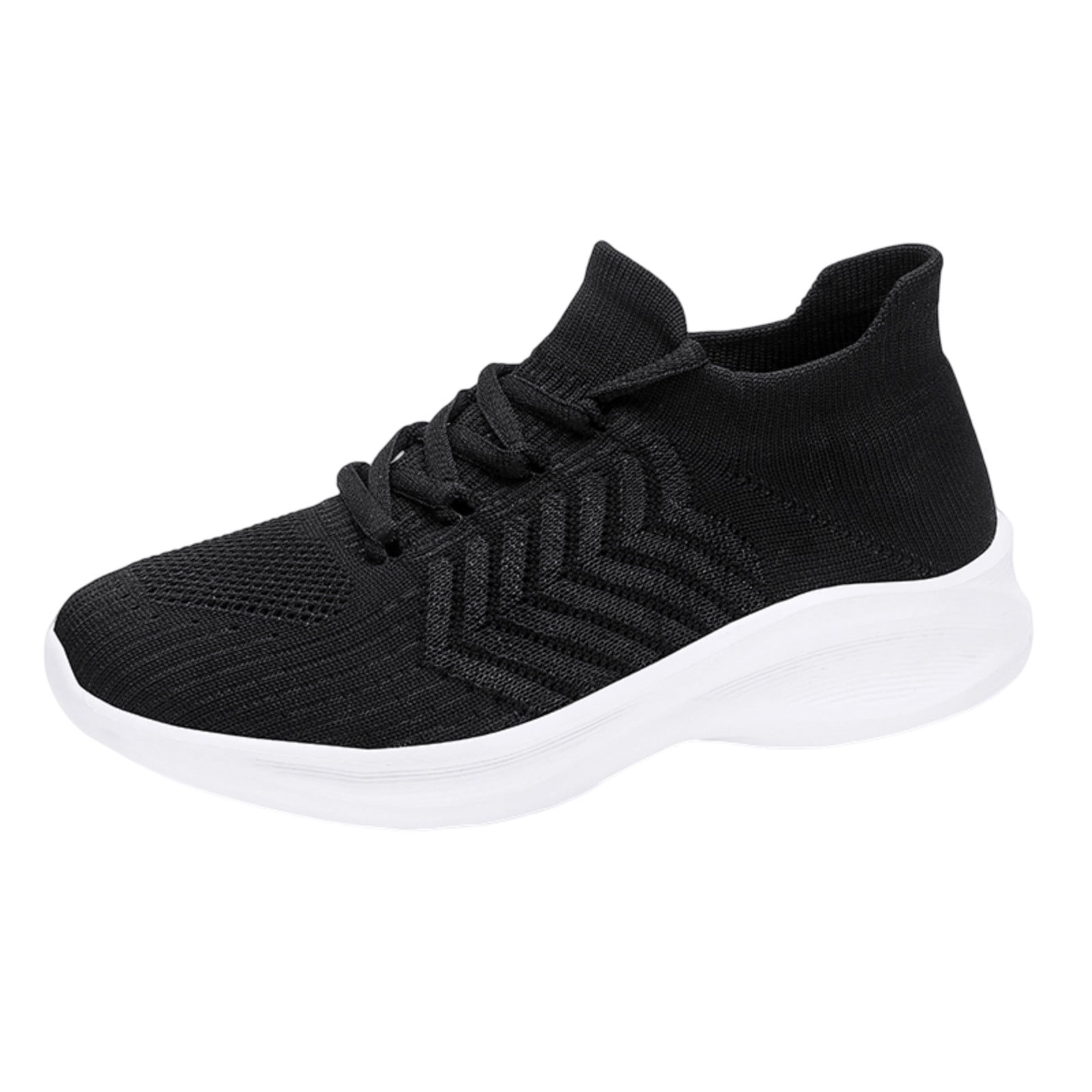 nsendm Womens Shoes Sports Casual Sneakers Running Mesh Breathable Lace-up  Comfortable Fashion Tennis Shoes Fashion Sneakers for Women 2023 Black