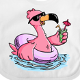 thumbnail image 4 of Inktastic Flamingo with Sunglasses Pool Float and Drink Boys or Girls Baby Bib, 4 of 4