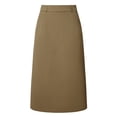 thumbnail image 2 of Falda de tubo para mujer Faldas midi de trabajo con espalda dividida de cintura alta marrón M, 2 of 2