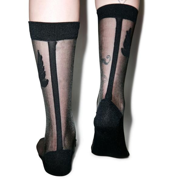 Stance X MINIMAL ANIMALE Firebird Black Everyday Sheer Socks W1040FIR - ONE SIZE