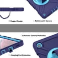 thumbnail image 4 of Allytechgroup Rugged Kids Case for Samsung Galaxy Tab A7 Lite(SM-T225/T220) 2021 8.7-inch, Shockproof Hybrid Heavy Duty Protective Cover with Kickstand & Shoulder Strap for Children, Navyblue, 4 of 11