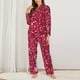 thumbnail image 2 of Balery Pink Glitter Conjunto de Pijama con Estampado para Mujer, Conjunto de Dos Piezas con Manga Larga, Ropa de Dormir Suave con Bolsillos, Pijamas Cómodos-XX-Large, 2 of 7