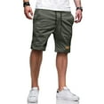 thumbnail image 6 of Kureaily Mens Casual Shorts Draw Rope Summer Beach Shorts Leather Label, 6 of 7