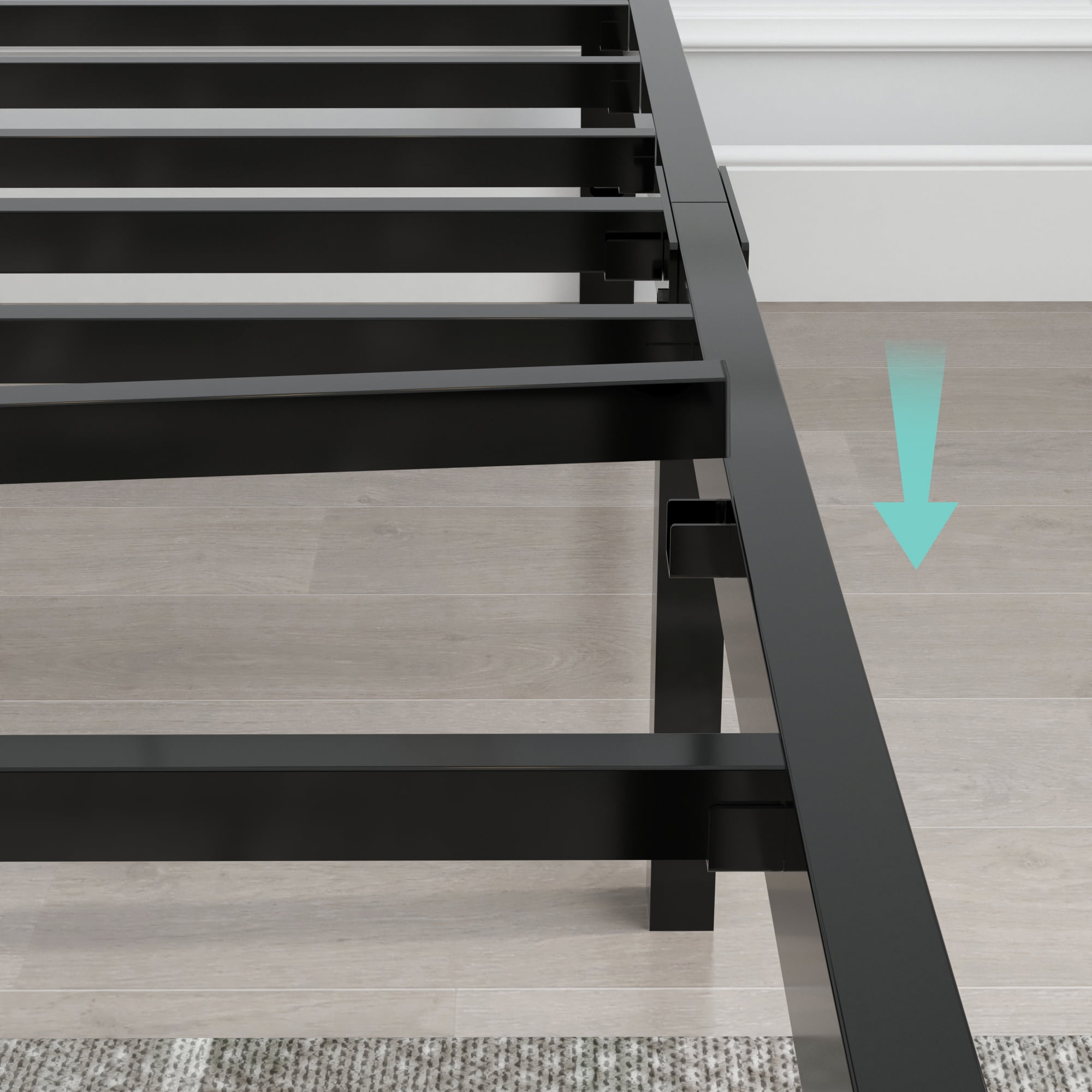 yookare 14" 3500Lbs Heavy Duty Metal Foundation Bed Frame,King