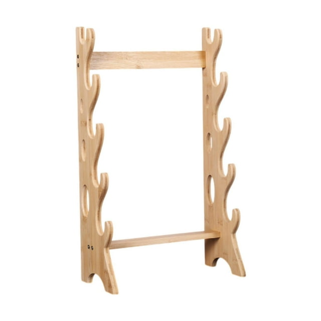 Soporte para de pared, soporte de almacenamiento de 5 niveles, soporte para samuráis de estilo japonés, estante para para Marrón
