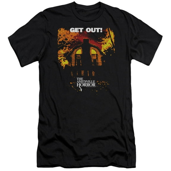 Amityville Horror Get Out Adult 30/1 T-Shirt Black