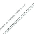 thumbnail image 1 of Dimaya Fine Jewelry Chaîne Figaro Concave Régulière 3+1 en Or Blanc 14 K de 4,7 mm, 1 of 3