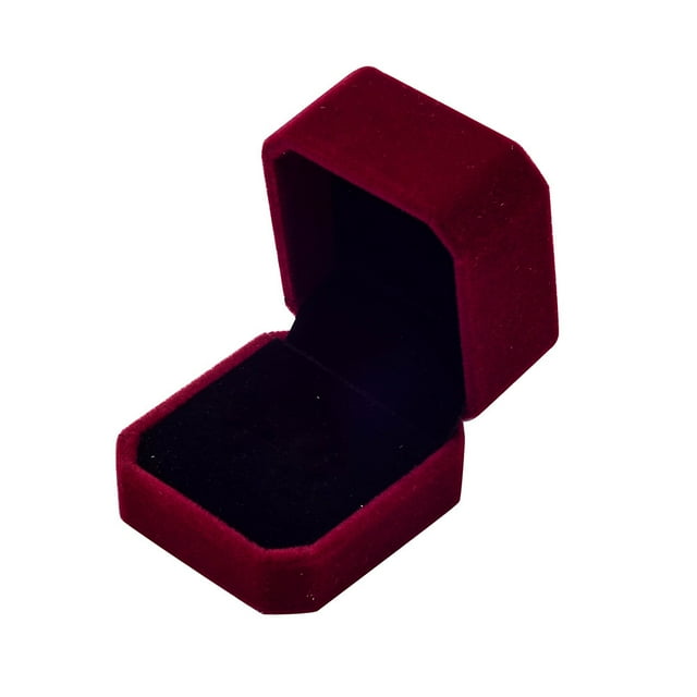 Iumwxz Mode Velours Fiançailles Mariage Pendentif Boucles d'Oreilles Boîte de Présentation Rouge