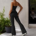 thumbnail image 3 of Women's Flared Halter Neck Jumpsuit Convert to High Waist Flared Yoga Pants- Medium, Black, 3 of 7