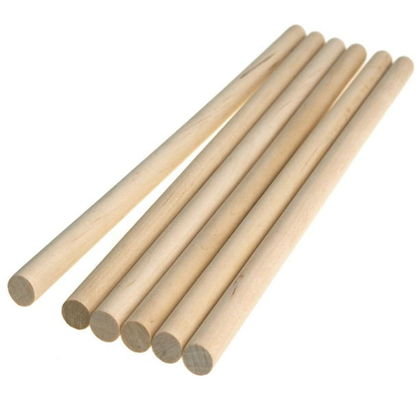 Wooden Craft Dowel Sticks, Natural, 12Inch, 6Piece