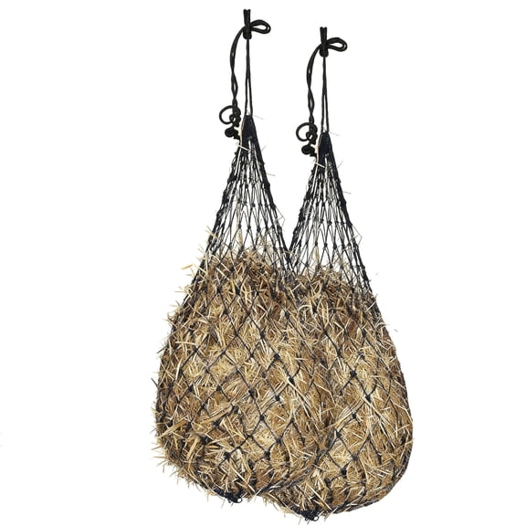 Hay Bag for Horses & Goats 5"x5" Holes, Large Capacity Slow Feed Hay Net, Easy to Hang Hay Feeder for Stall, Trailer, Barn – Full Day Feeding Durable Horse Hay Net 36”Black