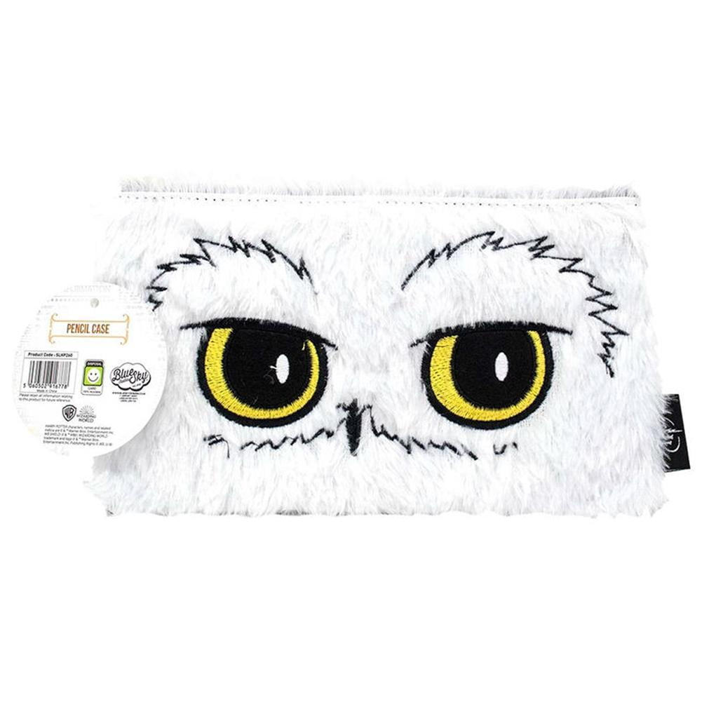 Harry Potter Hedwig Pencil Case White Owl Soft Plush Zip-Up Pouch Bag Official 