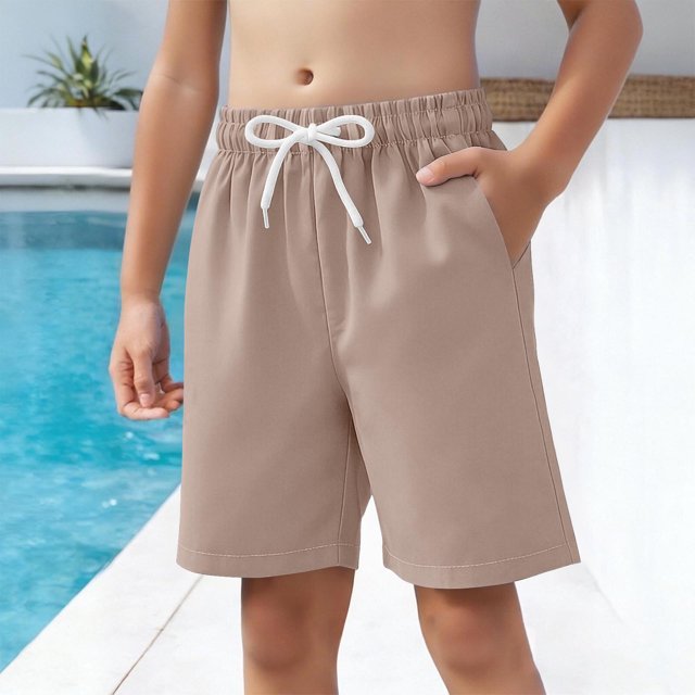 Odeerbi Pantalones Cortos de Playa Secos Rápidos Para Niños de 4 A 15 Años Con Bolsillos