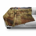 thumbnail image 3 of Landscape Soft Flannel Fleece Blanket, Plant Theme Tree Desert Sossusvlei Namibia Southern Africa Photo Print, Cozy Plush for Indoor and Outdoor Use, 60" x 80", Sky Blue and Marigold, by Ambesonne, 3 of 6