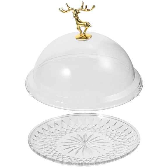 BEADCEST Party Tray Cake Plate With Dome Dust Protection 1Pack