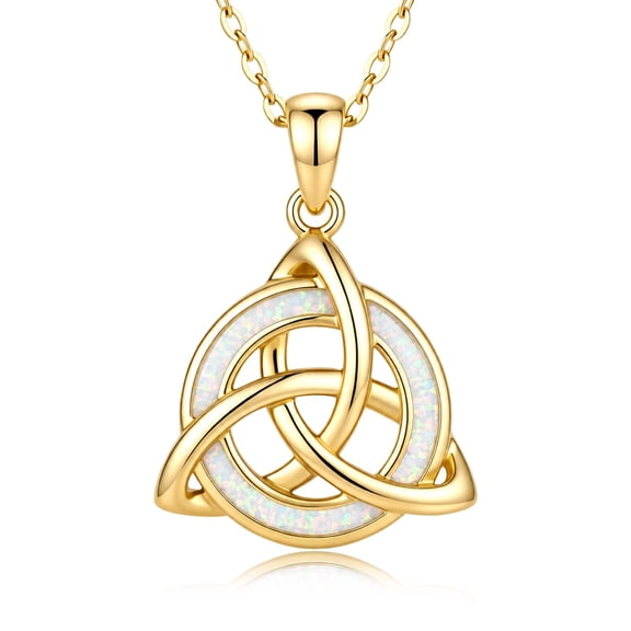 HXWZB Celtic Knot Stone Style Pendant Necklace for Women