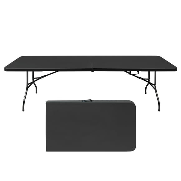 GOWE 8ft Folding Table, Portable Plastic Table for Camping, Picnics, Parties, Hi The built-in fixed handle makes the folding and carrying process effortless and convenient, making storage and transp