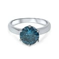thumbnail image 4 of 2ct Treated Blue Diamond Solitaire Engagement Ring 14K White Gold, 4 of 4