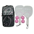 thumbnail image 3 of Pickleball Paddles Pickleball Rackets with 2 Rackets 4 Pickleballs Portable Lightweight and Carry Bag Comfort Grip Paddle Set Pink, 3 of 8