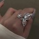 thumbnail image 5 of Anillo de mariposa brillante, anillo de nudillo con lazo de diamantes de imitación, joyería de boda, anillo abierto elástico ajustable, anillo de articulación para mujeres y niñas JAMW Sencillez, 5 of 5