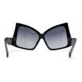 thumbnail image 4 of Womens Down Temple Swan Arm Thick Plastic 80s Sunglasses Black - Smoke, 4 of 4
