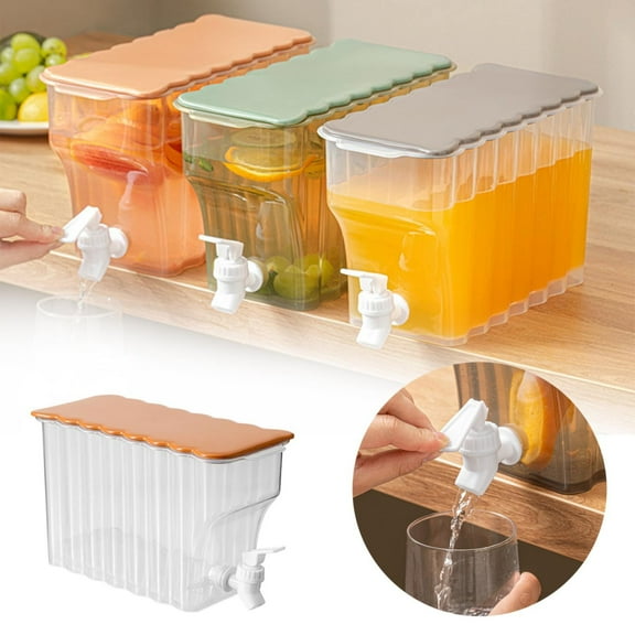 Giyblacko Drink Dispenser For Fridge Beverage Liquid Drink Container For Party 1 Gallon Cold Water Pitcher Lemonade Stand Juice Jug