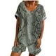 thumbnail image 2 of Puntoco 2 piezas mujeres casual verano deportes traje cuello redondo impresión manga corta pantalones cortos conjunto liquidación Puntoco Puntoco-1318, 2 of 7