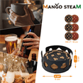 thumbnail image 3 of Mango Steam Set of Six Poker Chip Cork Coasters with Decorative Coaster Holder, Black, 3 of 7