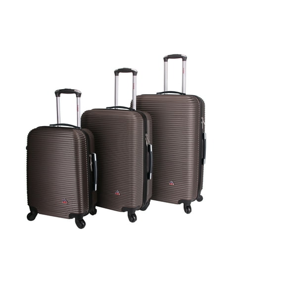InUSA Royal 3-Piece Hardside Luggage Sets with Spinner Wheels, Handle, and Trolley, (20"/28"/32"), Brown