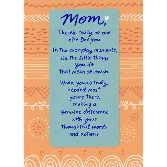 RSVP Making a Genuine Difference: Thoughtful Words and Actions Mother's Day Card for Mom