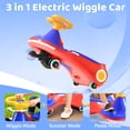 thumbnail image 3 of Erivess 12V Electric Wiggle Car with Pedal, 3 in 1 Swing Car for Kids, Flashing Wheels, Music, Anti-Rollover, Rechargeable Battery, Ride on Toys for Ages 3+,130 Lbs (Red), 3 of 7