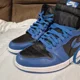 thumbnail image 4 of Jo r-dan 1 Dark Marina Blue 555088 404 Black Blue White Sz Men's 12, 4 of 6
