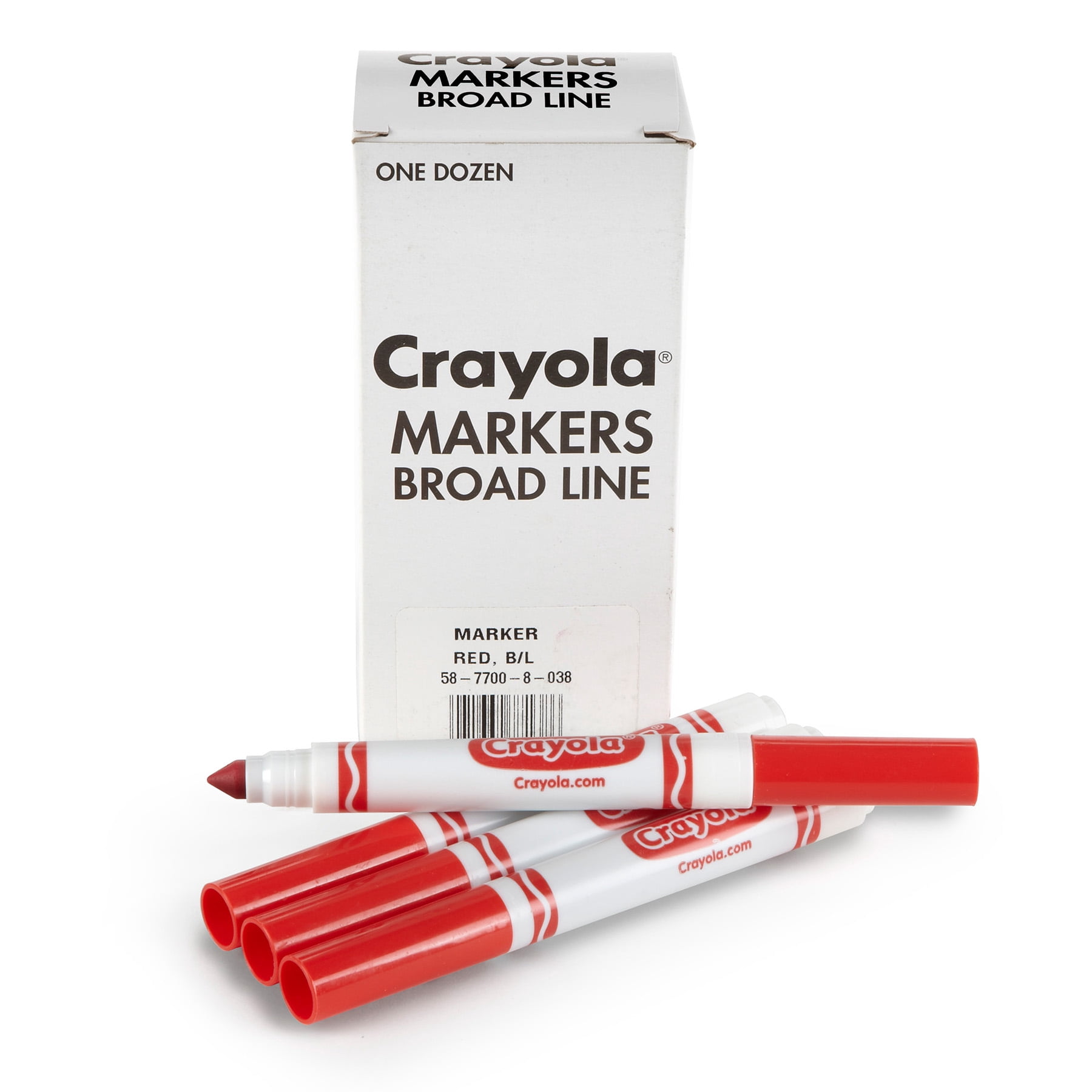 Crayola Bulk Markers, Conical Tip, Red, 12 Per Pack, 3 Packs