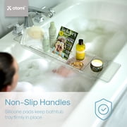 Atomi Expandable Clear Acrylic Caddy Bathtub Tray