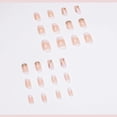 thumbnail image 4 of FloreceBien 24 piezas de uñas postizas cuadradas cortas con pegamento, uñas postizas francesas cortas con pegamento, uñas acrílicas para mujeres y niñas (lentejuelas rosas y naranjas), 4 of 5