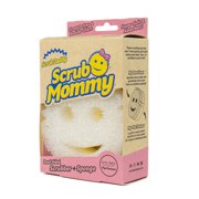 Scrub Daddy’s Dye Free Scrub Mommy - Non-Scratch Dish Scrubber Cleaning Sponge Multi-Surface Safe – Dye Free Dual-Sided Dish Sponge for Scrubbing and Wiping, 1 Count